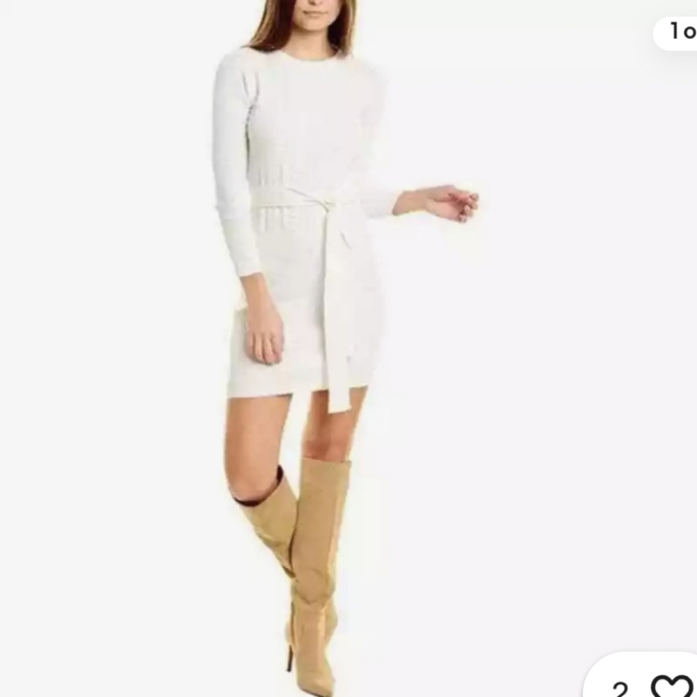 NWT Nordstrom brand Area Stars Belted sweater dress ivory size small